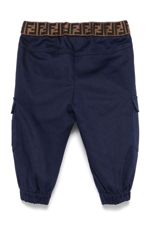 blue cotton trousers FENDI KIDS | BMF257AS5YF1I11